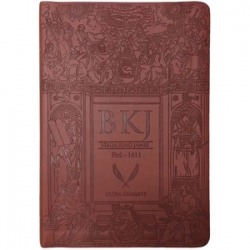 Bíblia King James 1611 - letra ultra-gigante - capa luxo castanha